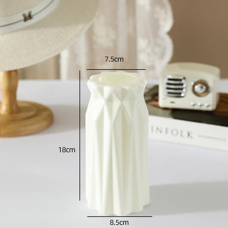 4066 Simple Plastic Vase Silver Willow Hydroponic Flowers Artificial Flower Vase Desktop Living Room Decoration Ornaments