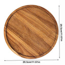 Decorative Tray Round Dinner Plate Wooden Large Wood Platte Dessert Pallet