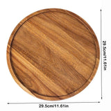 Decorative Tray Round Dinner Plate Wooden Large Wood Platte Dessert Pallet