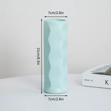 Nordic Vases Pure White Plastic Vases Imitation Ceramic Flower Vases Desktop Flowerpot Wedding Decor Home Ornament