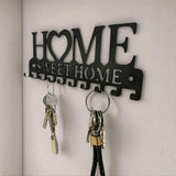 1pc Black Metal Keys Holder Wall Mount Key Holder Sweet Home Design Style Key Rack for Key Hanger with 10 Hooks