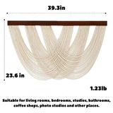 Handwoven Cotton Rope Wall Art Canvas Large Boho Macrame Tapestry for Living Room Bedroom Home Decor White