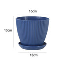 Plastic Flower Pot Succulent Plant Pot with Tray Green Dill Round Double Layer Small Flowerpot Home Office Desktop Decoration