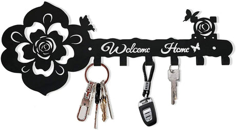 Decorative Metal Key Holder Wall Mounted Key Hooks Hanging Artwork Storage Rack Home Iron Art