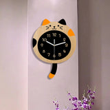 Modern cute cartoon cat wall clock mute no ticking sound suitable for living room bedroom home decoration simple clock