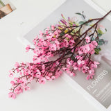 Pink Fake Cherry Blossoms & Gypsophila (Artificial Plants) - For DIY Wedding Bouquet, Home Decor & Christmas Branch