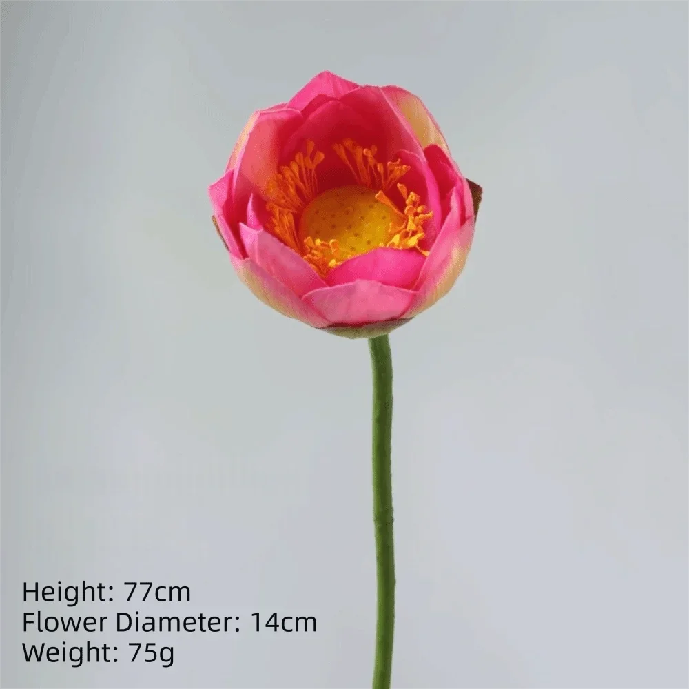 1PC DIY Decoration Artificial Flower New Landscape Long Stem PU Green Plant Artificial Flower Pole Lotus Pod Artificial Lotus