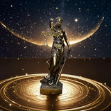 Creative Retro Round bottom Justice Goddess Statue Lawyer Office Ornament Gifts Home Living room Sculpture Desk Decor