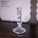 Glass Candle Wick Holder Clear Pillar Table Design Candlestick for Dining Decor