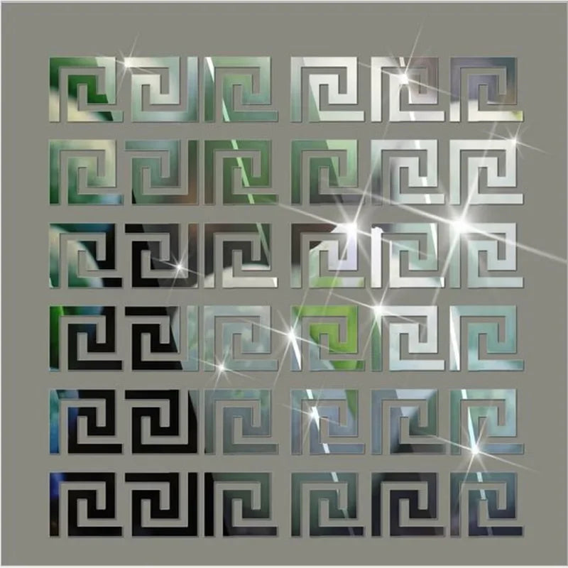 3D 5/10CM Square Self Adhesive Waist Line Mirror Sticker Wall Stickers for Living Room Ceiling Edge Strip Corner Line Wall Decor
