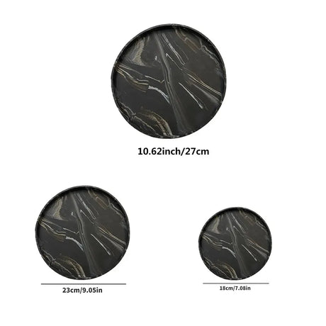 A Round Bathroom Tray, Decorative Vanity Tray, Silicone Soap Holder, Kitchen Countertop Organizer, Coffee Table Decoration, Suitable for Candles, Perfumes, Plants - Decorative Tray