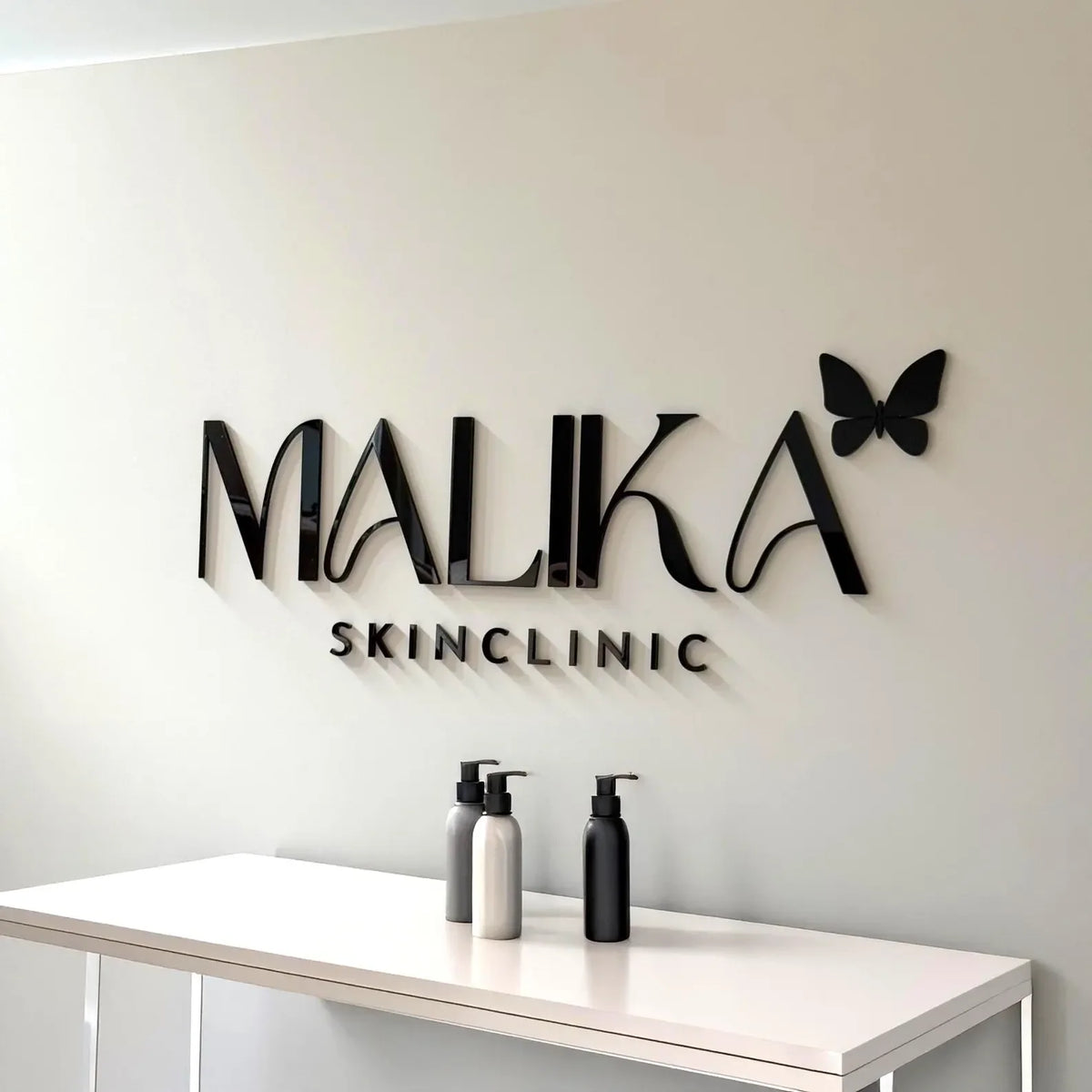 Custom Laser Cut Logo Sign 3D Mirror Wall Letters Large Business Sign Acrylic Lobby Sign Personalized Wall Sign for Salon Studio