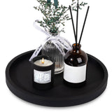 A Round Bathroom Tray, Decorative Vanity Tray, Silicone Soap Holder, Kitchen Countertop Organizer, Coffee Table Decoration, Suitable for Candles, Perfumes, Plants - Decorative Tray