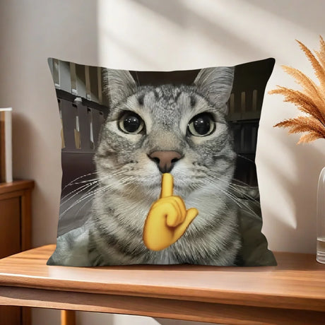Cushion Cover Comfort Soft Cat Funny Pillowcase Sofa Meme Living Room Home Gift Office Decor Protective Covers