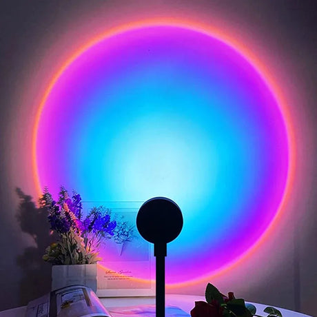 1-4pcs Sunset Lamp LED Rainbow Neon Night Light Projector Photography Wall Atmosphere Lighting for Bedroom Home Room Decor Gift