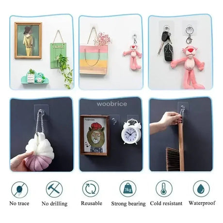 Photo Frame Hooks Storage Rack Screw Holders Door Hanger Self-Adhesive Multi-Function Gadgets Organizer Kitchen Accessorie