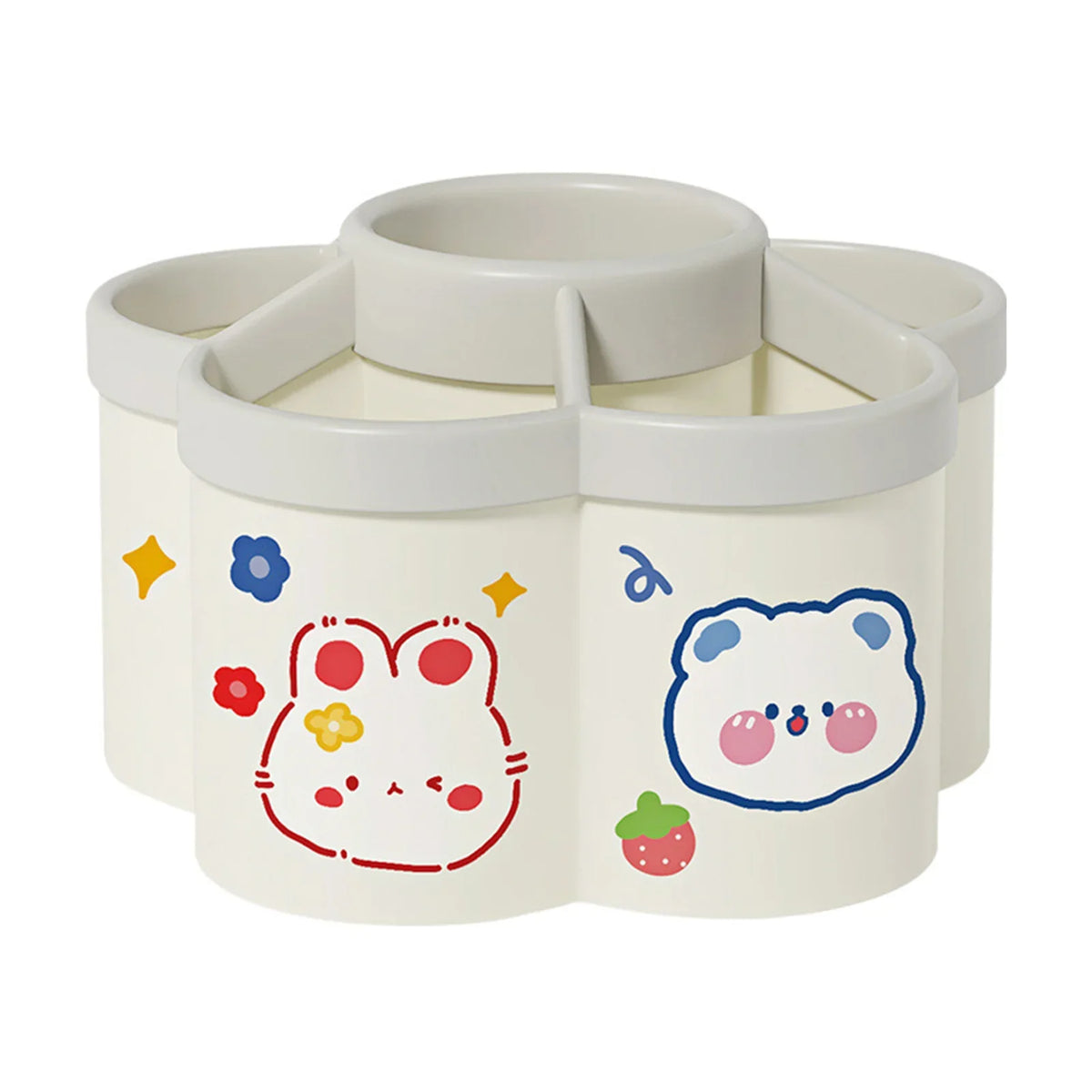 Rotating Desk Organizer, Large Makeup & Pen Holder for Office/Dorm/Vanity, with Random Stickers