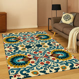 Türkiye Bohemian Persian Geometric Flower Carpet Rug for Home Bedroom Living Room Sofa Kitchen Doormat Decor,Game Non-slip Mat