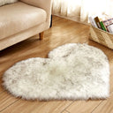 30X40cm Shaggy Carpet Faux Wool Heart Shaped Carpet Chair Sofa Cushion Living Room Bedroom Decorative Floor Mats Washable
