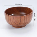 1Pc Stackable Solid Wood Bowl / Available in Large and Small Sizes / Household Wooden Bowl for Salad / Rice / Soup Noodles