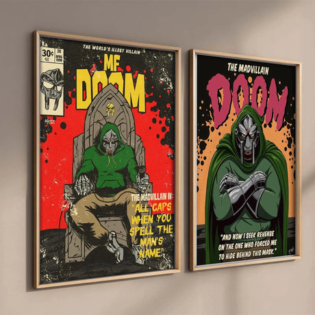 MF Doom Comic Album Poster Aesthetic Rapper Hip Hop Rock Music Band MM Food Mask Canvas For Wall Art Room Decor Home Decoration