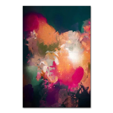 Mintura,Handpainted Abstract Color Block Oil Painting on Canvas Frameless Poster Wall Art Picture Modern Home Decoration Artwork