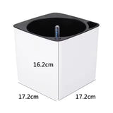 Self Watering Planter White Flower Pot with Water Level Indicator White Self Watering Planter Modern Decorative Planter Pot