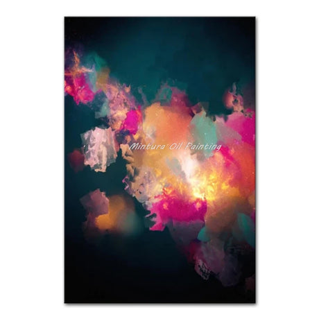 Mintura,Handpainted Abstract Color Block Oil Painting on Canvas Frameless Poster Wall Art Picture Modern Home Decoration Artwork