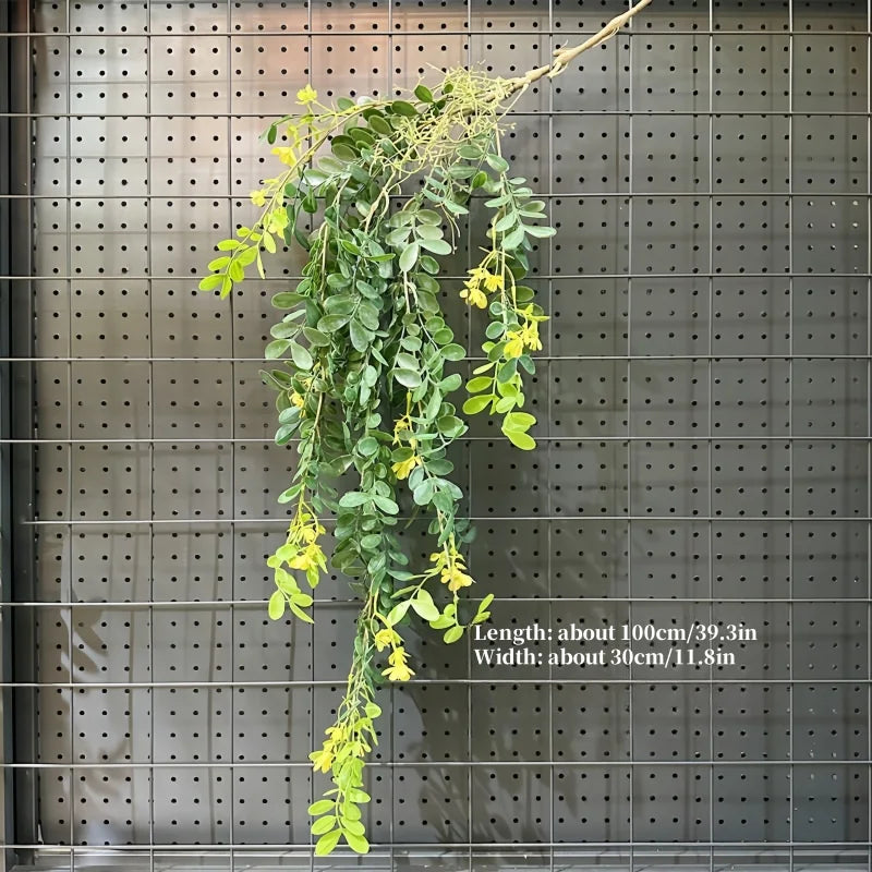 1PC Artificial Hanging Green Plants Fake Rattan Wall Hanging Plastic Vine for Home Garden Restaurant Decoration Soft Landscaping