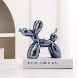 11/21CM Mini Ceramic Balloon Dog Sculpture Abstract Ornament Study Room Statue Home Office Accessories Festival Decoration ﻿