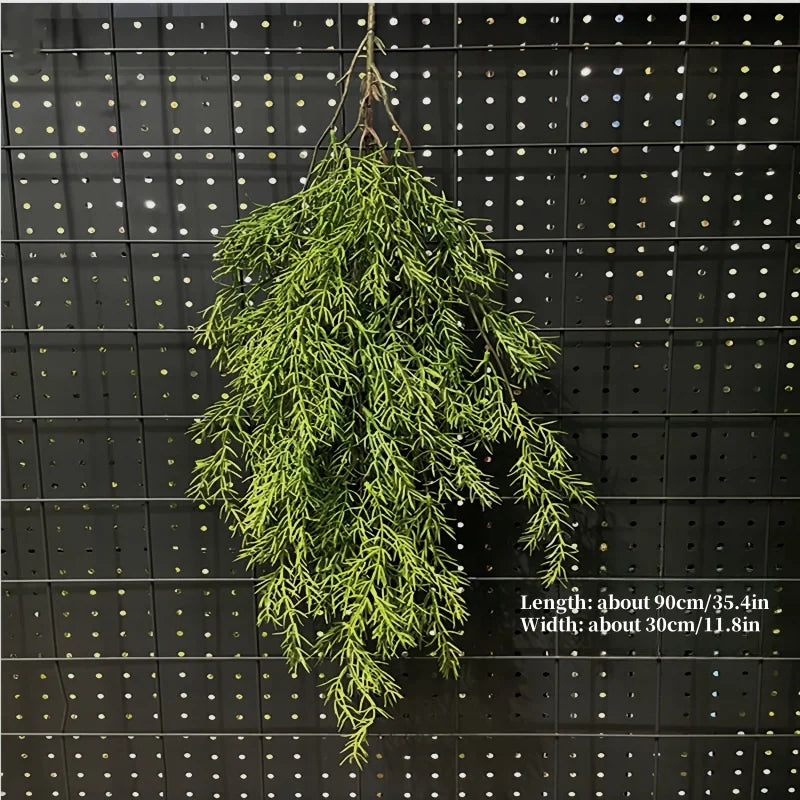 1PC Artificial Hanging Green Plants Fake Rattan Wall Hanging Plastic Vine for Home Garden Restaurant Decoration Soft Landscaping