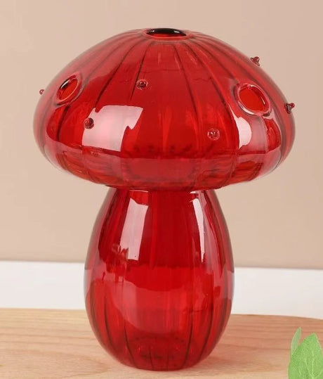 Mushroom Glass Vase Set - Mini Propagation Terrarium for Plants & Flowers | Cute Home/Office Decor, Indoor Plant Gift for Women