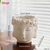 Zen Buddha Statue Resin Planter Flower Pot Home Courtyard Garden Decor Handicraft Ornament Indoor Outdoor Green Plant Gift
