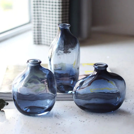 Fashion Gradient Color Glass Flower Vase Mini Irregular Hydroponic Vase Flower Arranger Vase Ornaments Home Decoration