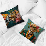 Comfortable Soft Fashion Pillow Case Wreath for Leopard Sofa Living Room Home Office Decor Portrait Goat With Europe and Protect