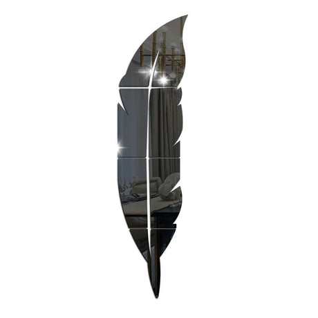 3D Dancing Feathers Mirror Wall Stickers DIY Art Atmosphere Home Shining Wall Stickers House Decoration Living Room Decoration