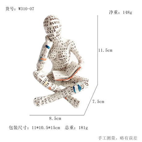 The Reading Woman Abstract Statues Sculptures Yoga Figurine Nordic Living Room Home Decor Decoration Maison Desk Ornaments
