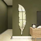3D Dancing Feathers Mirror Wall Stickers DIY Art Atmosphere Home Shining Wall Stickers House Decoration Living Room Decoration