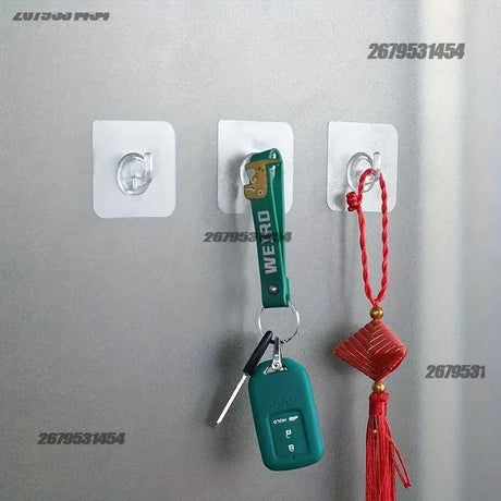 5/10/20/30Pcs Self-adhesive Hook Transparent Door Wall Hook Child Heavy Load Rack Kitchen Bathroom Towel Key Rack Sticky Hook