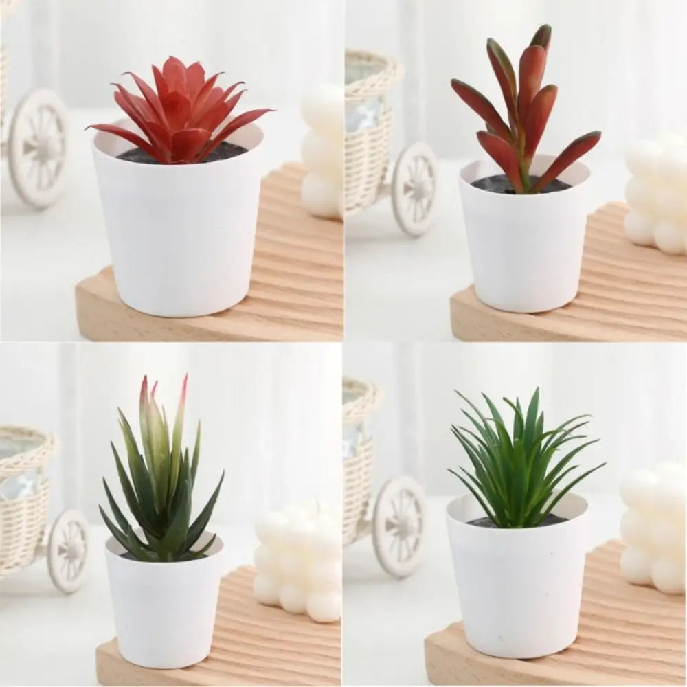 Artificial Succulent Bonsai Plants Simulation Succulents Mini Evergreen Bonsai Cactus Succulent Plastic Fake Plants Decor