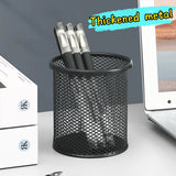 Multifunction Round/Square Pen Holder Office Desk Metal Mesh Pen Pot Cup Case Container Organiser Durable Pencil Case Stationery