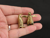 Funny Brass Standing Little Penguin Statue Desktop Decorative Trinkets Creativity Marine Animal Cute Craft Collection Children