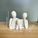 A family decorated wedding statue for three people, perfect as an anniversary gift for husband and wife, newlyweds, or as an art