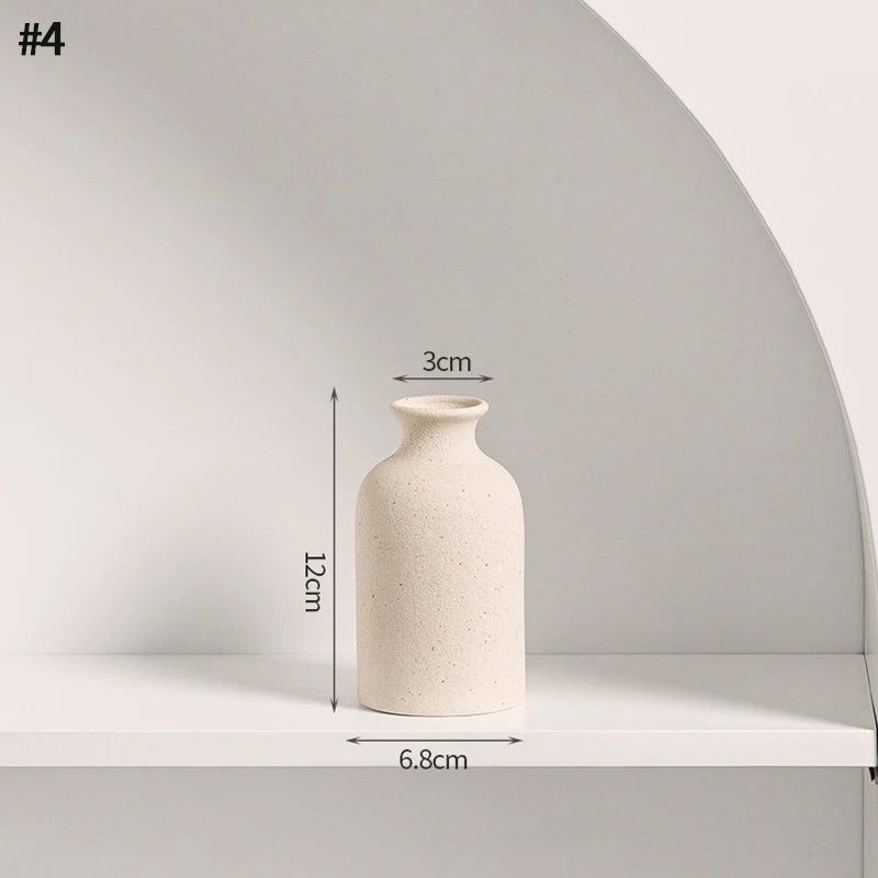 INS Ceramic Vase White Flower Pot Nordic Decorative Vase Dry Flower Vases for Home Living Room Desktop Decor ваза для цветов