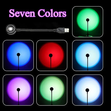 1-4pcs Sunset Lamp LED Rainbow Neon Night Light Projector Photography Wall Atmosphere Lighting for Bedroom Home Room Decor Gift