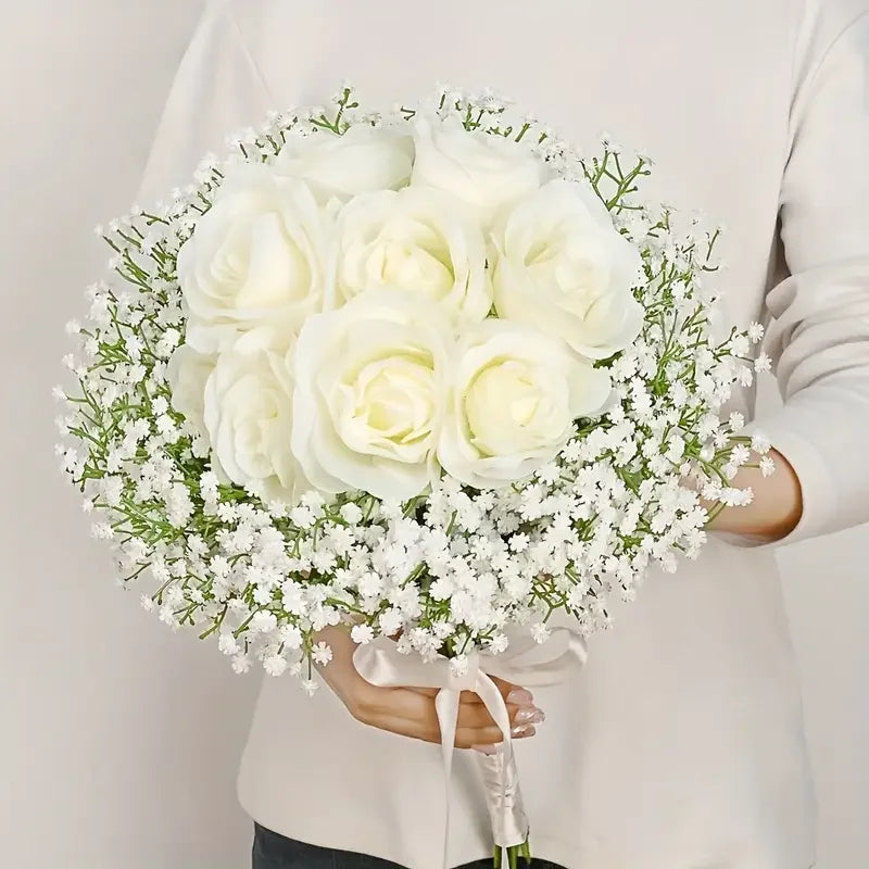 90pcs Real Touch Baby's Breath Artificial Flowers - Oxidation Resistant, Bulk Bouquets With Stems For Home & Office Decor, Perfe