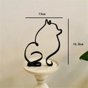 Dog Art Sculpture Metal Dog Abstract Minimalist Art Iron Figurines Office Desktop Accessories For Home Decoration Cute Miniature