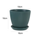 Plastic Flower Pot Succulent Plant Pot with Tray Green Dill Round Double Layer Small Flowerpot Home Office Desktop Decoration