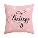 1/4pcs Christmas Pillow Cover, Pink Printed Cushion Cover, Farmhouse Decorative Sofa, Christmas Decoration (without Pillow Core)