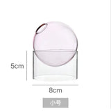 Mini Round Flower Vase Hydroponic Container Micro Landscape Glass Ecological Bottle Borosilicate Glass Bottle With Home Decorate